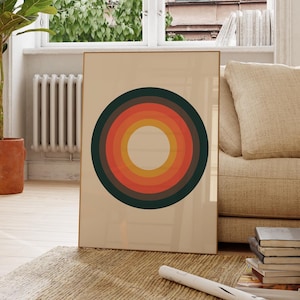 Colorful Retro 70s Poster with Circles