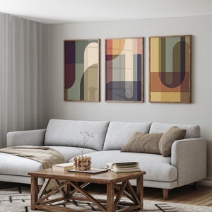 Set of 3 Modern Boho Abstract Art Digital Prints