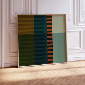 Modern Abstract Square Digital Art Print