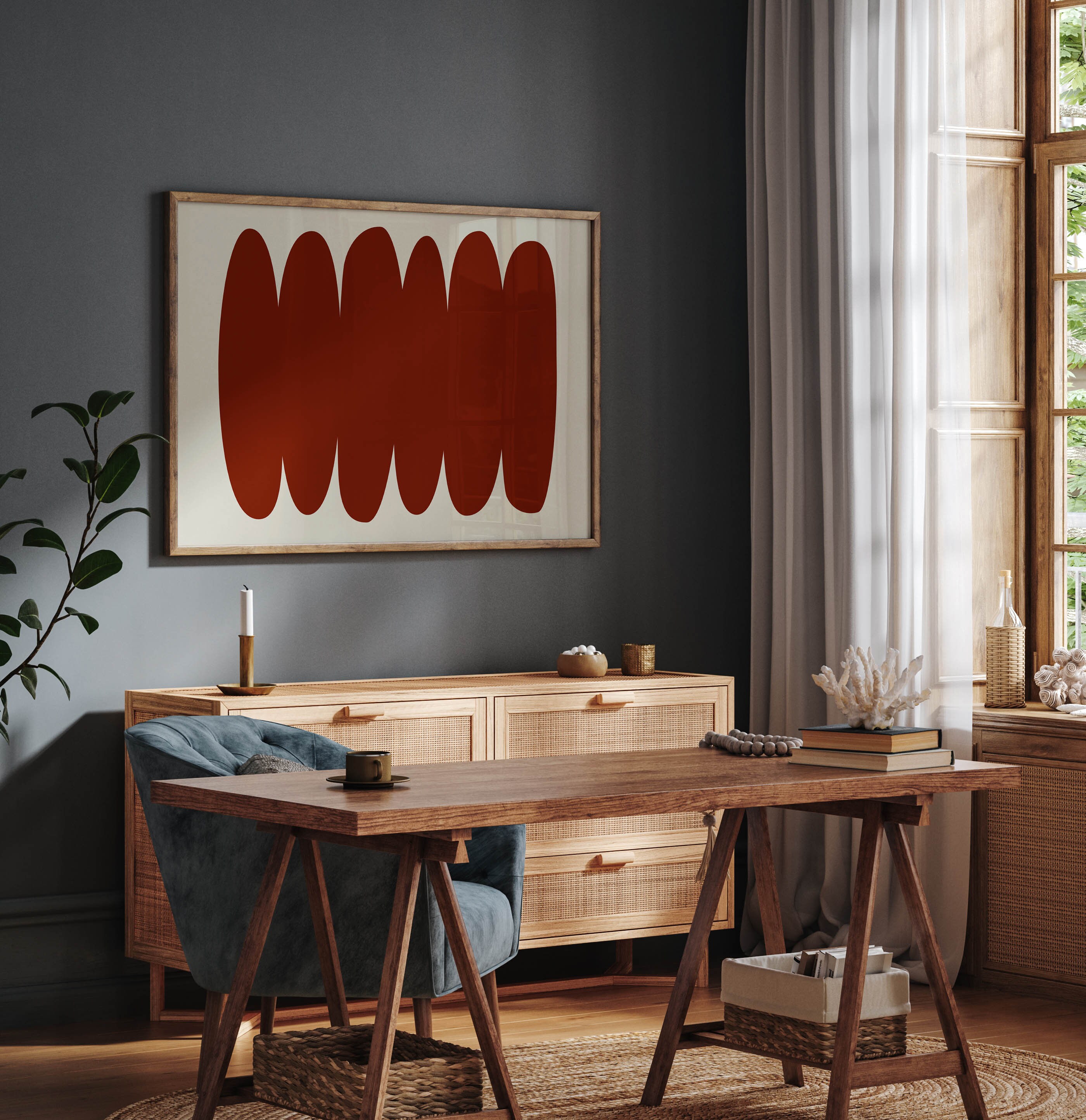 Cool Red Modern Digital Print - Etsy