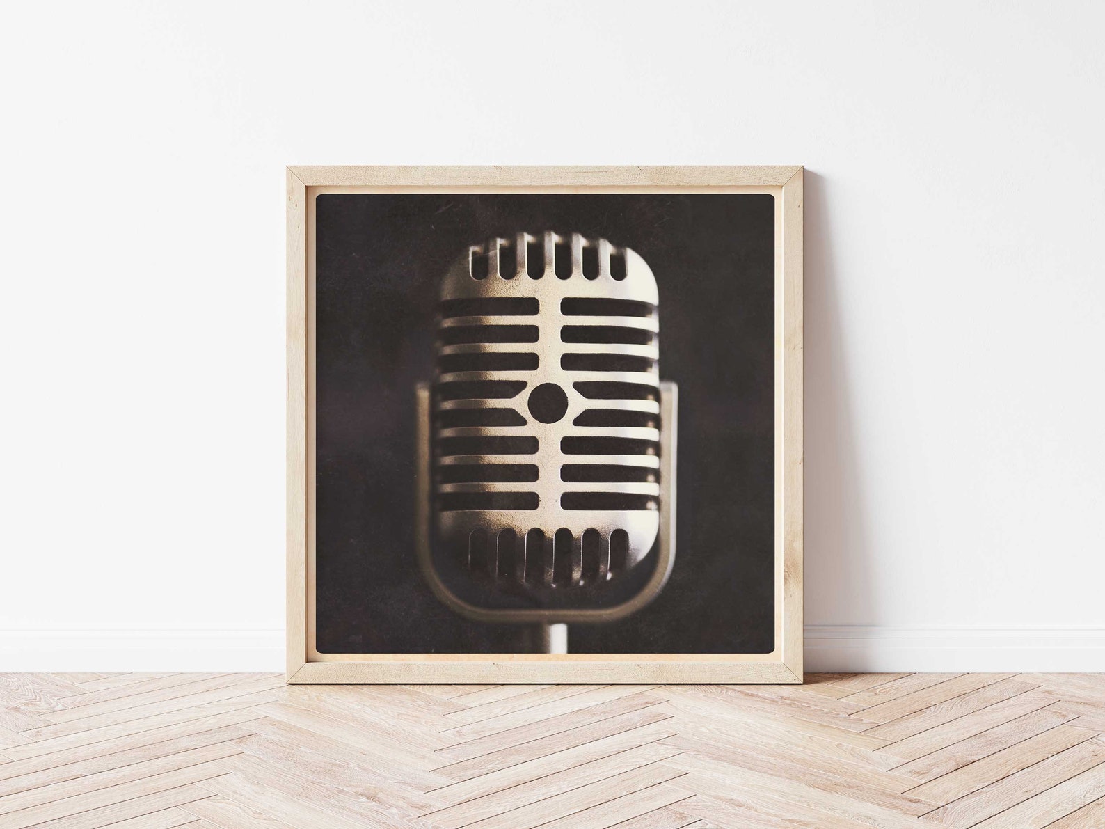 Vintage Microphone Wall Art Print Music Room Decor Music Gifts Etsy