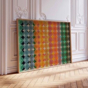 Grande impressão de arte de parede abstrata e colorida