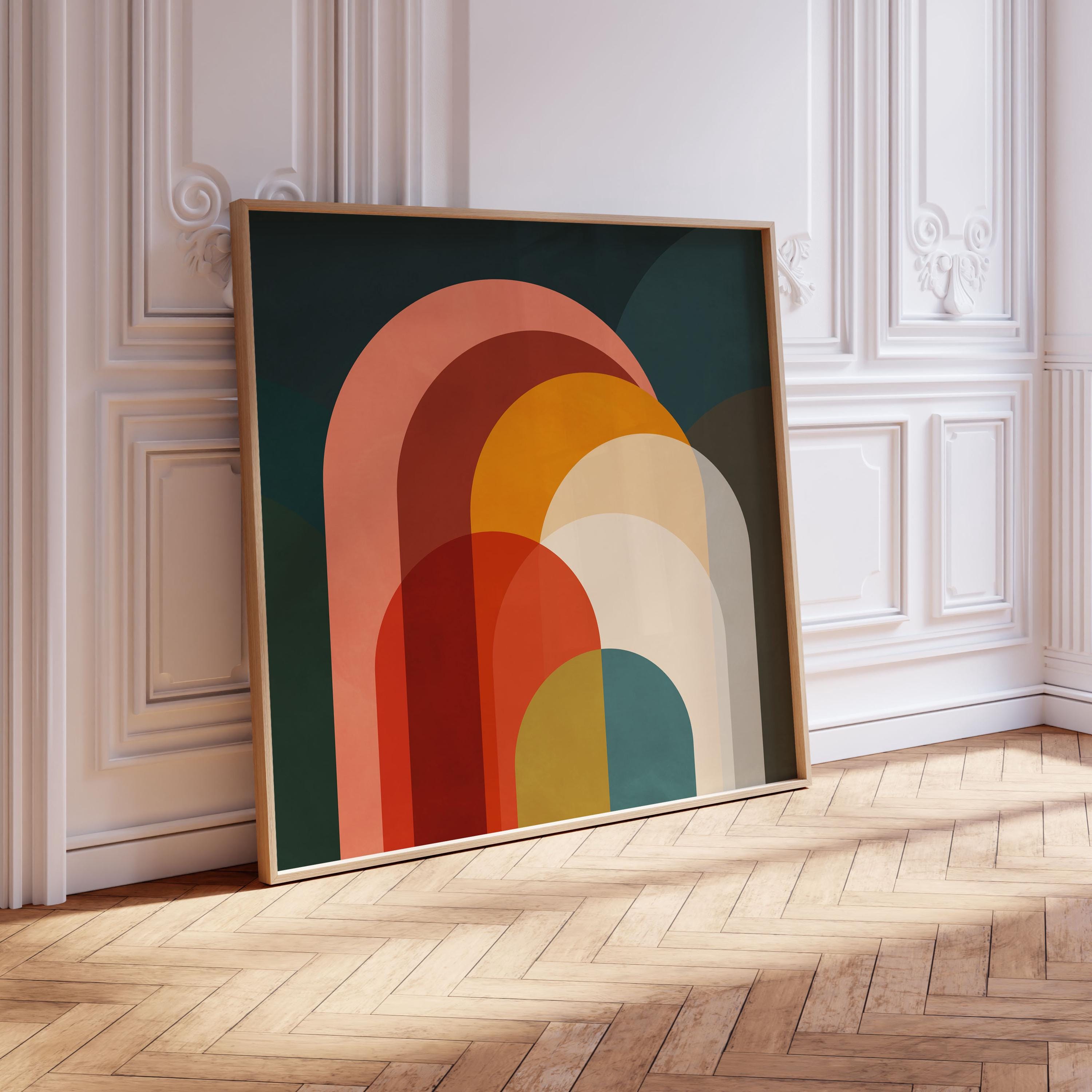 Bold Retro Arch DIGITAL Square Print - Etsy