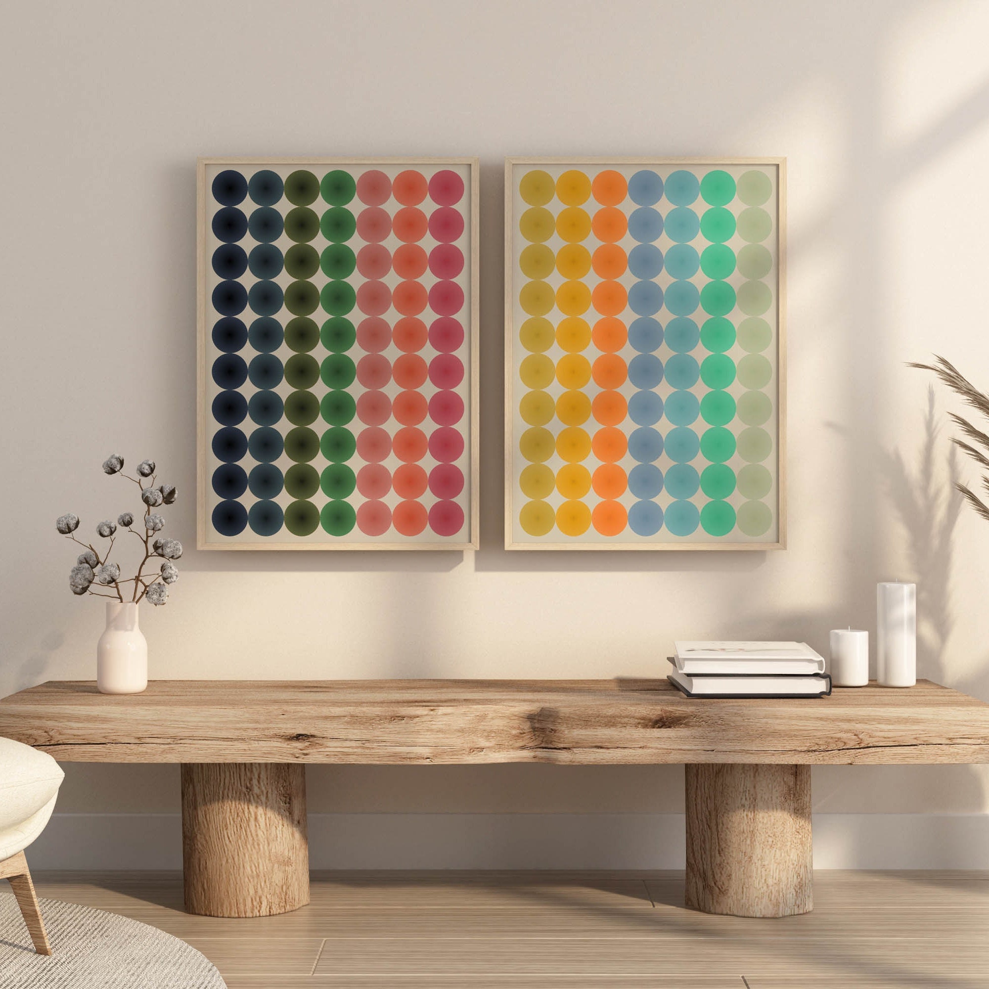 Fun Downloadable Wall Art Prints Set of 2 Colorful Wall Decor Bold Decor Poster Prints Digital Wall Art Large Wall Art Geometric Poster Set