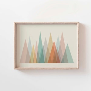 Boho Abstract Mountain Art Print