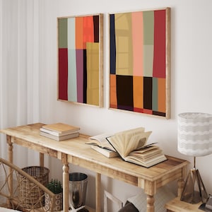 Colorful Set of 3 Modern Abstract Art Prints - Etsy