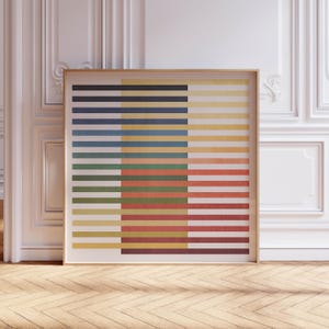 Colorful Modern Lines Square Digital Art Print