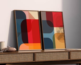 Set of 2 Modern Abstract Prints