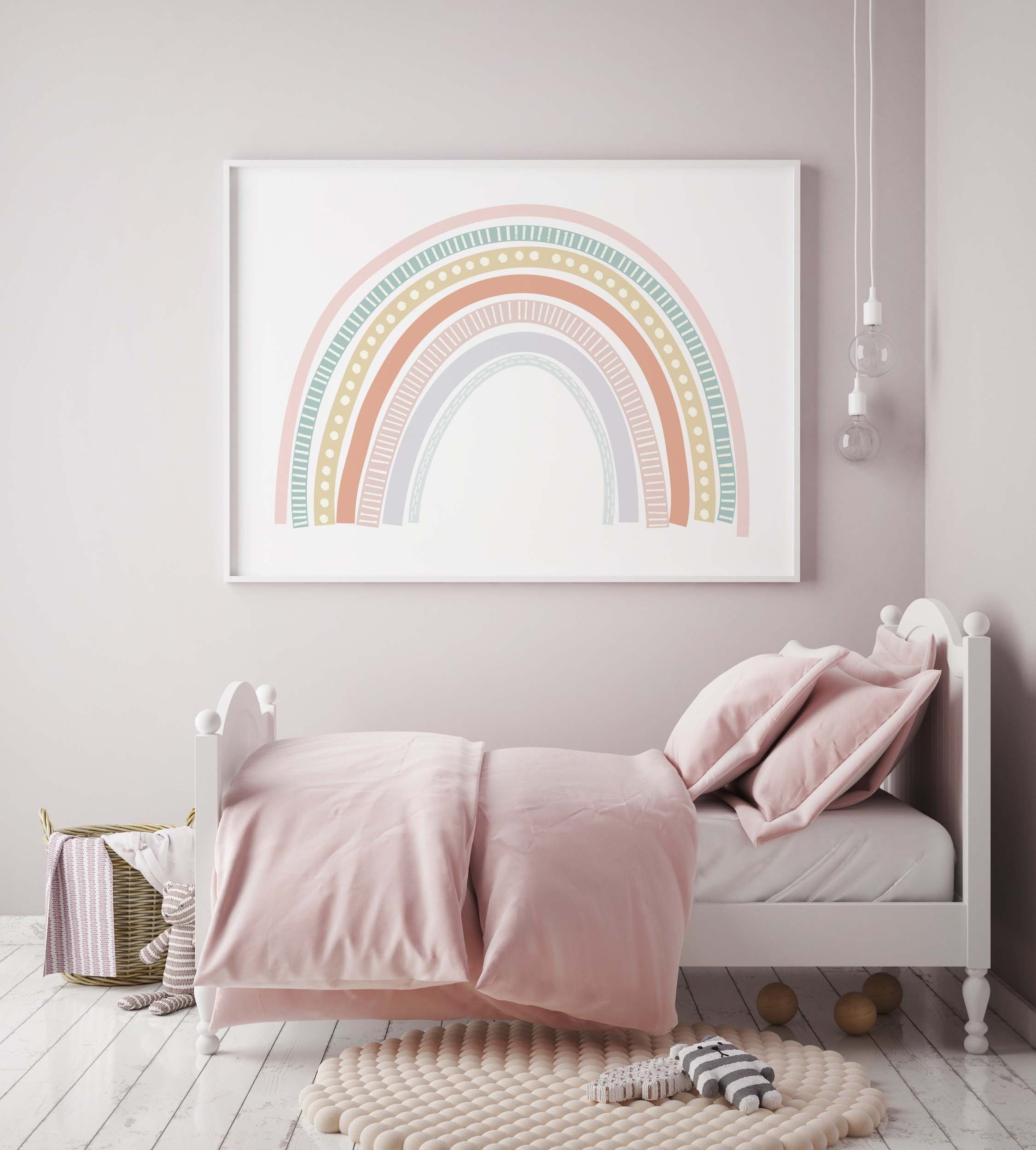 Pastel Rainbow Art Set. Heart Art Print. Nursery Decor. Girls Room, Baby  Ombre Wall Art. Personalized Gift for Girl. Watercolor Painting. 