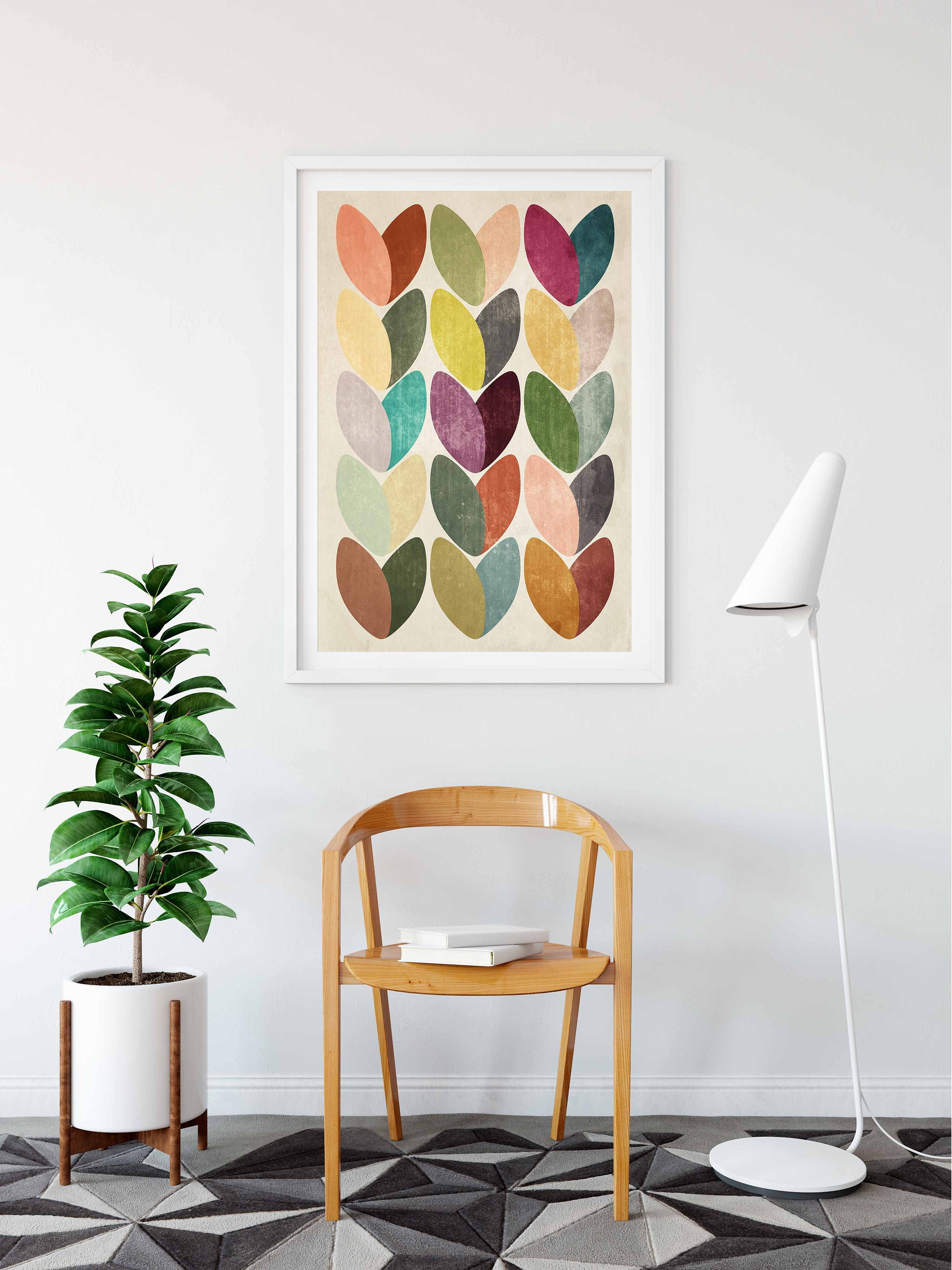 View of Scandinavian Wall Art Abstract Bedroom Print Girls Bedroom | Etsy