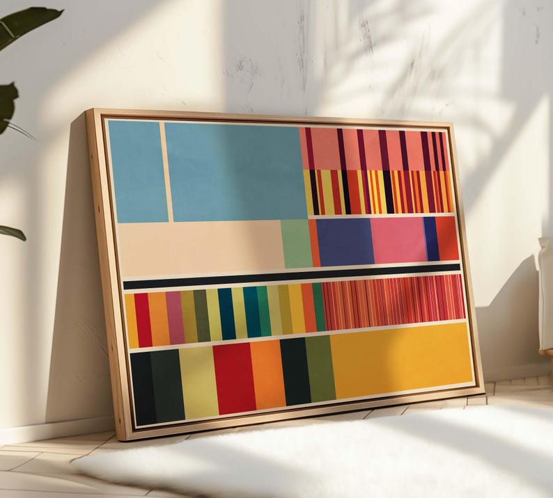 Modern Color Block Cool Digital Print - Etsy