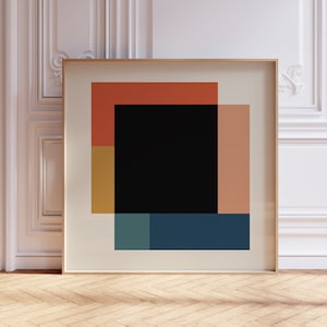 Stampa moderna geometrica quadrata – Arte murale astratta minimalista e audace