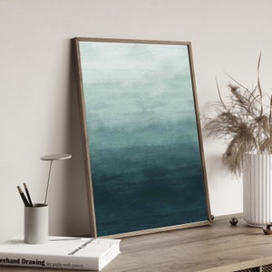 Blue Wash Minimal Painting Wall Art Print