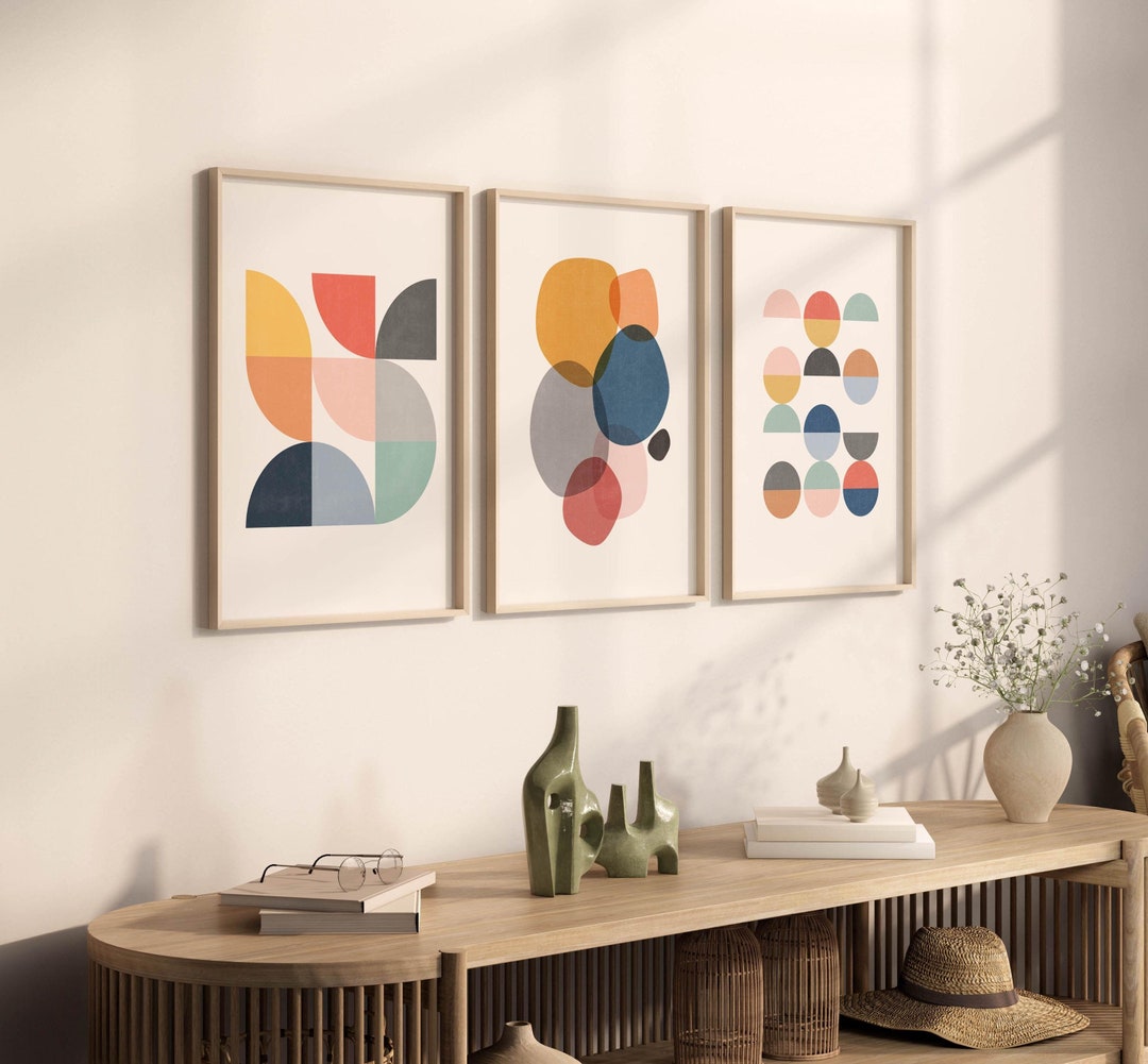 Set of 3 Colorful Abstract Art Prints - Etsy