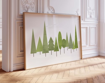 Boho Abstract Forest DIGITAL Art Print