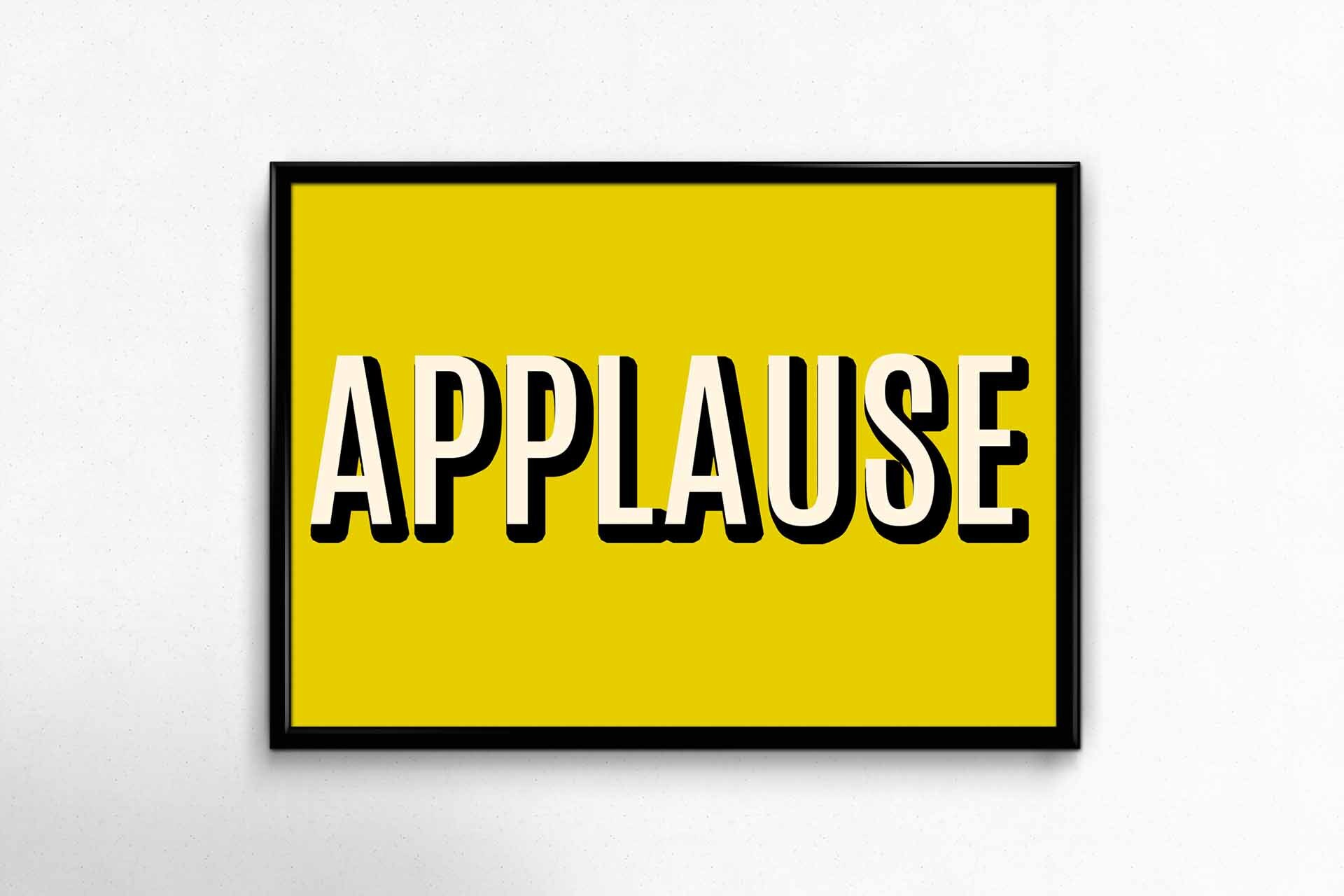 Typography Art Print Original Applause Print Motivational | Etsy