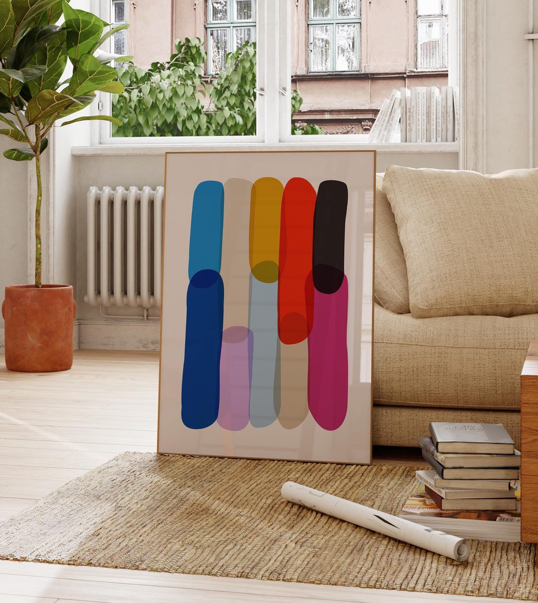 Fun Colorful Modern Abstract FRAMED Print - Etsy
