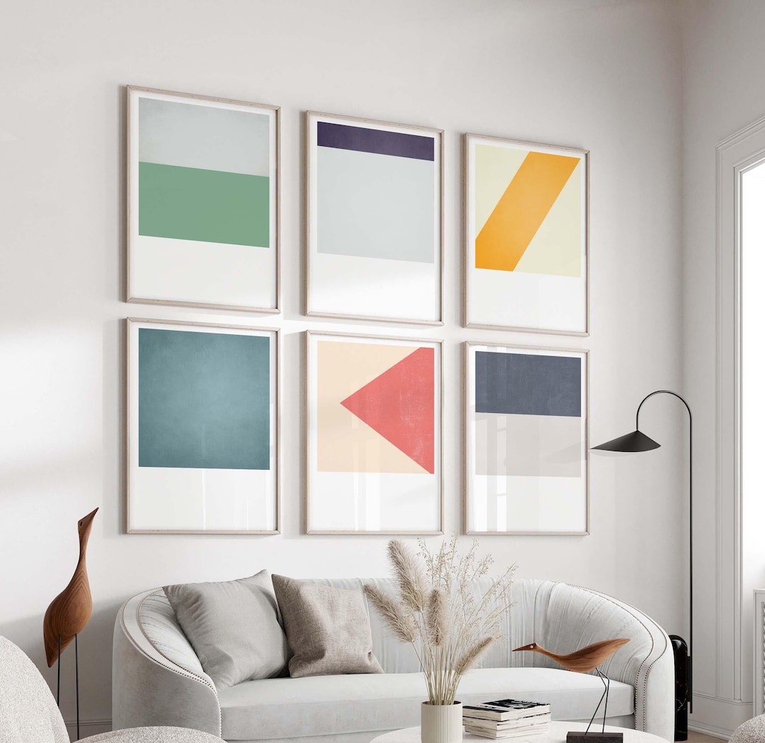 Set of 6 Cool Modern Gallery Wall Abstract Art Prints - Etsy