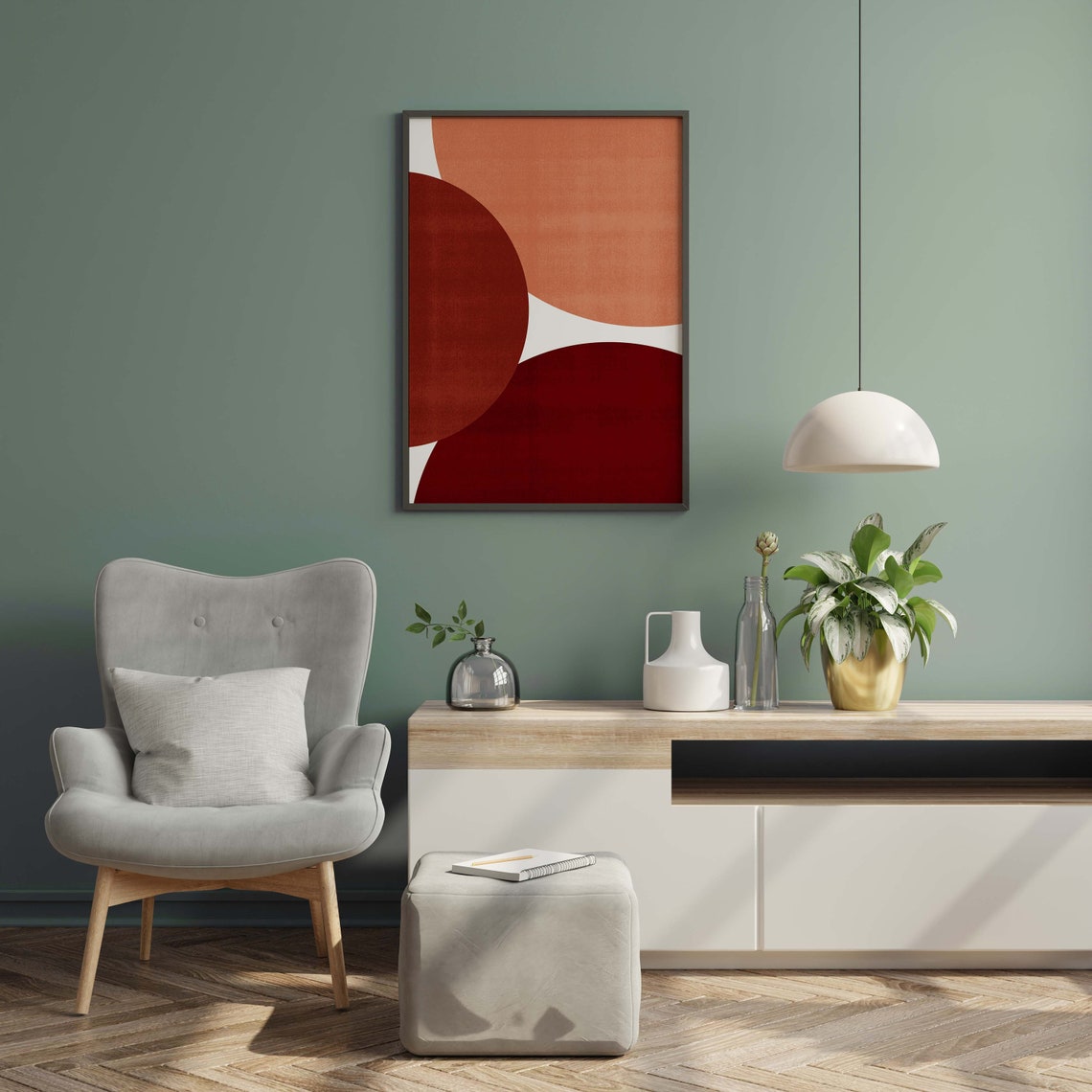 Red Abstract Wall Art Printable Art Contemporary Wall Art Etsy UK