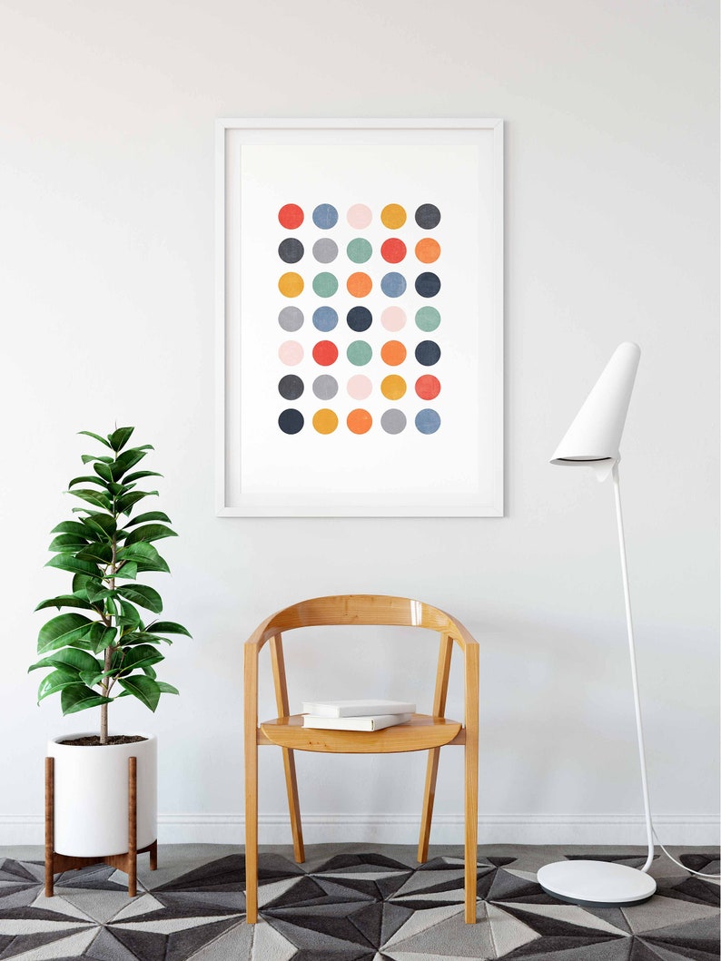 Polka Dots Print Dots Poster Dorm Decor Printable Minimalist Art Nordic Prints Geometric Art Print Printable Art Scandinavian Print