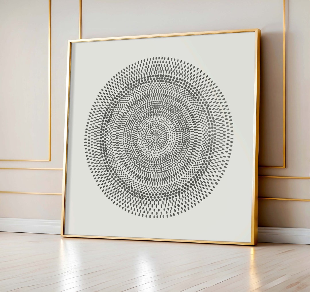 Cool Black and White Textured Circle Art Print - Black and White ...