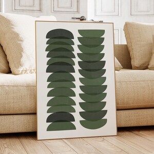 Dunkelgrüner Mid Century Modern Kunstdruck