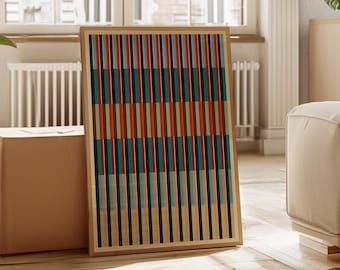 Multicolored Striped Abstract DIGITAL Print - Earth Tones
