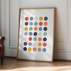 Modern Colorful Polka Dot Abstract FRAMED Print