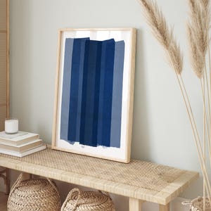 Blue Abstract Brush Strokes Print – Modern Minimalist Wall Art
