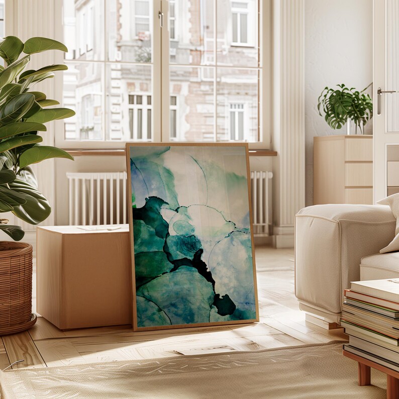 Green Watercolor Abstract Painting Art Print - Etsy
