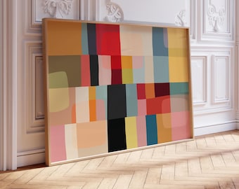 Funky Color Blocks Wall Art
