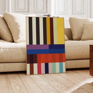 Bold Multicolor Stripe Abstract Wall Art Print