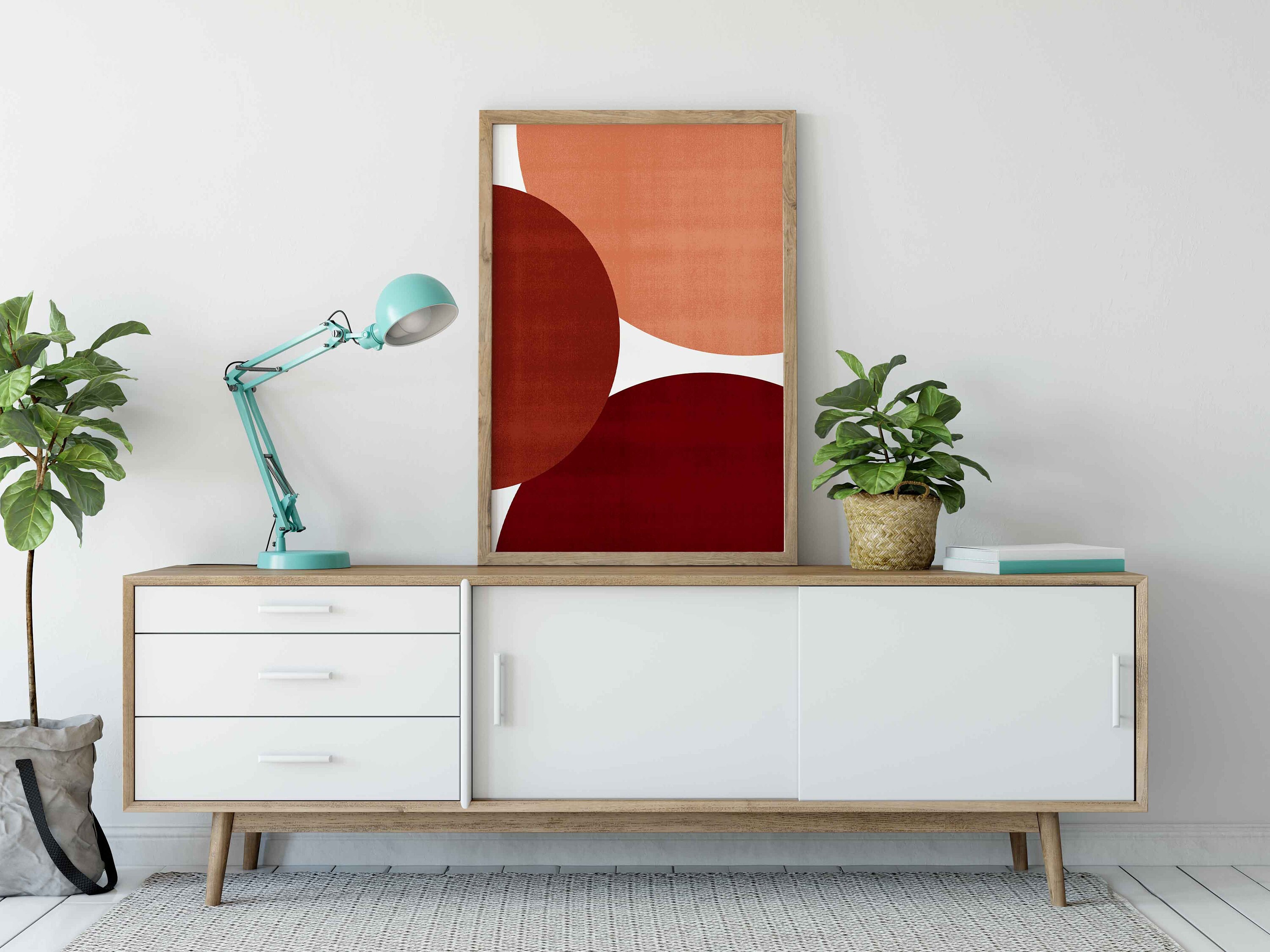 Red Abstract Wall Art Printable Art Contemporary Wall Art - Etsy UK
