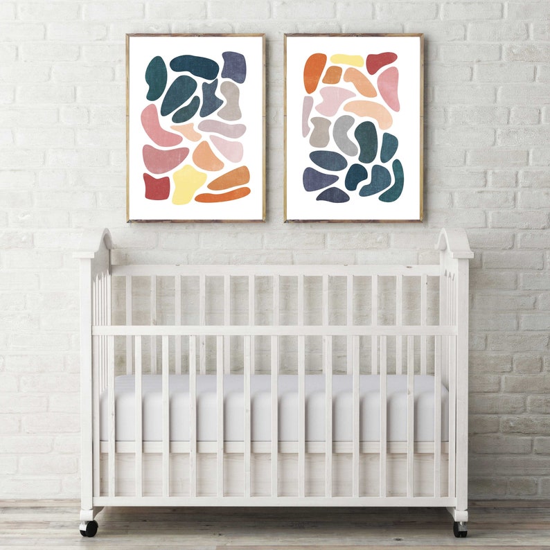 Printable Abstract Art Prints Set of 2 Prints Colorful Etsy