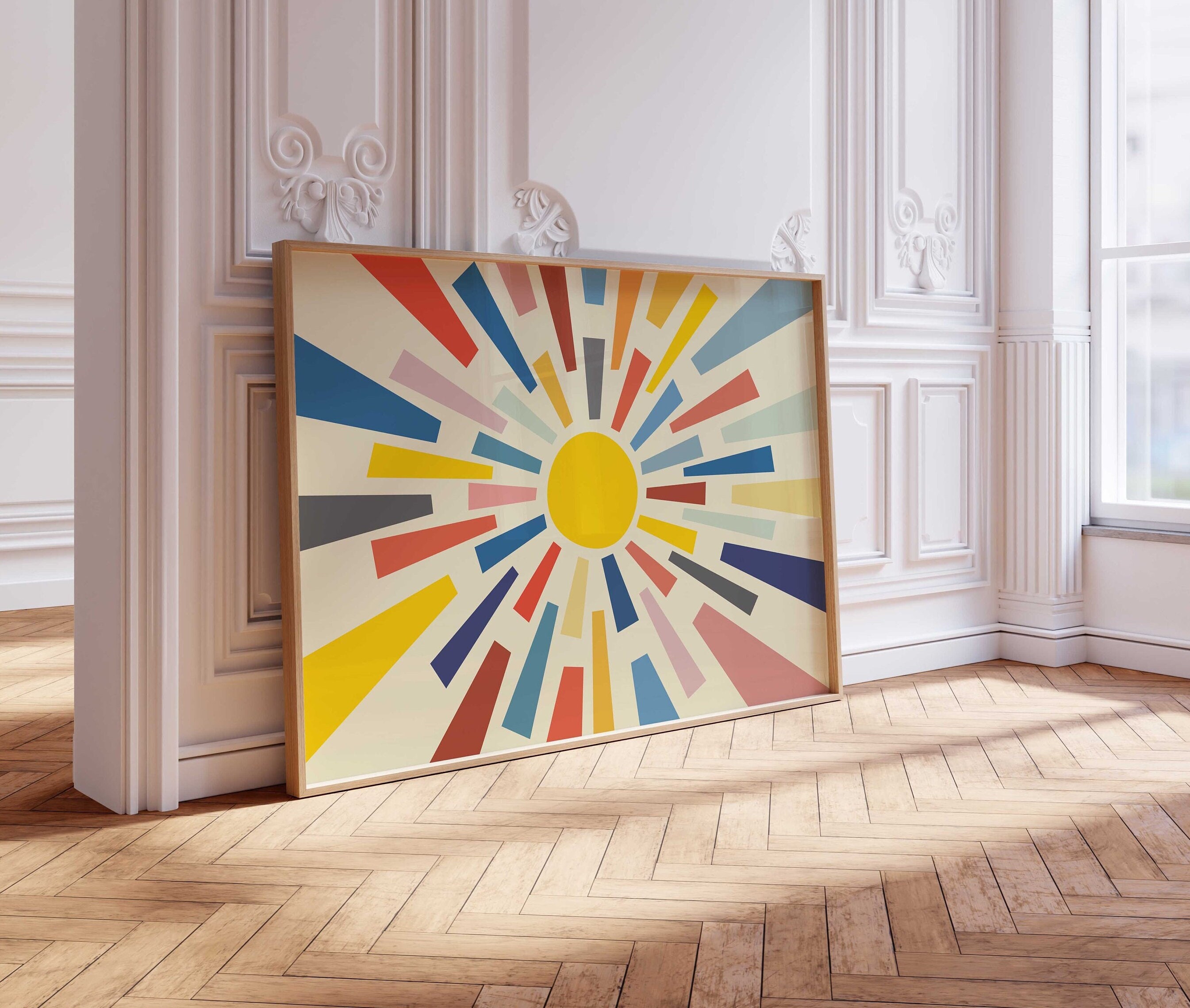 Colorful Abstract Sun Art Print - Etsy