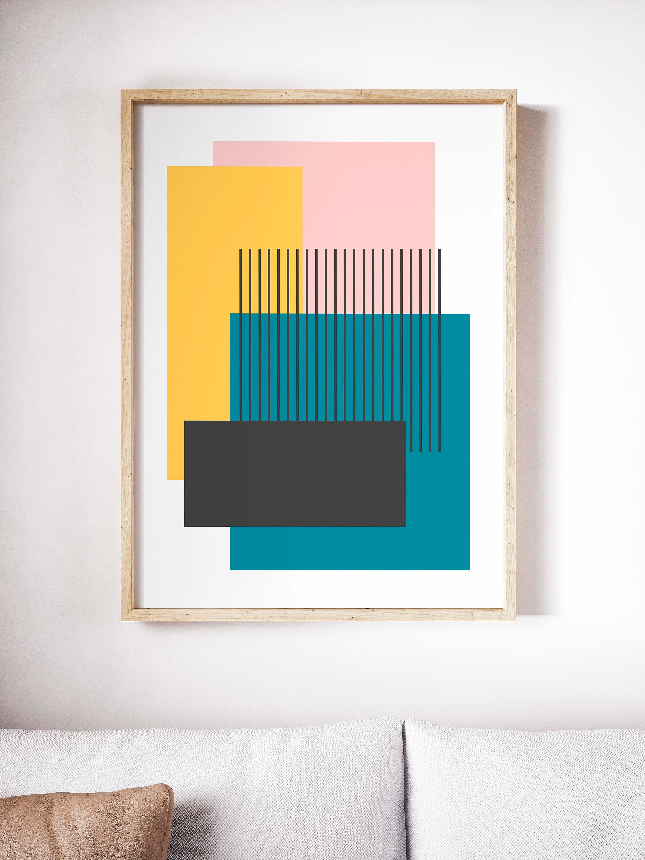 Set of 2 Colorful Wall Art Set of Abstract Prints Geometric Etsy