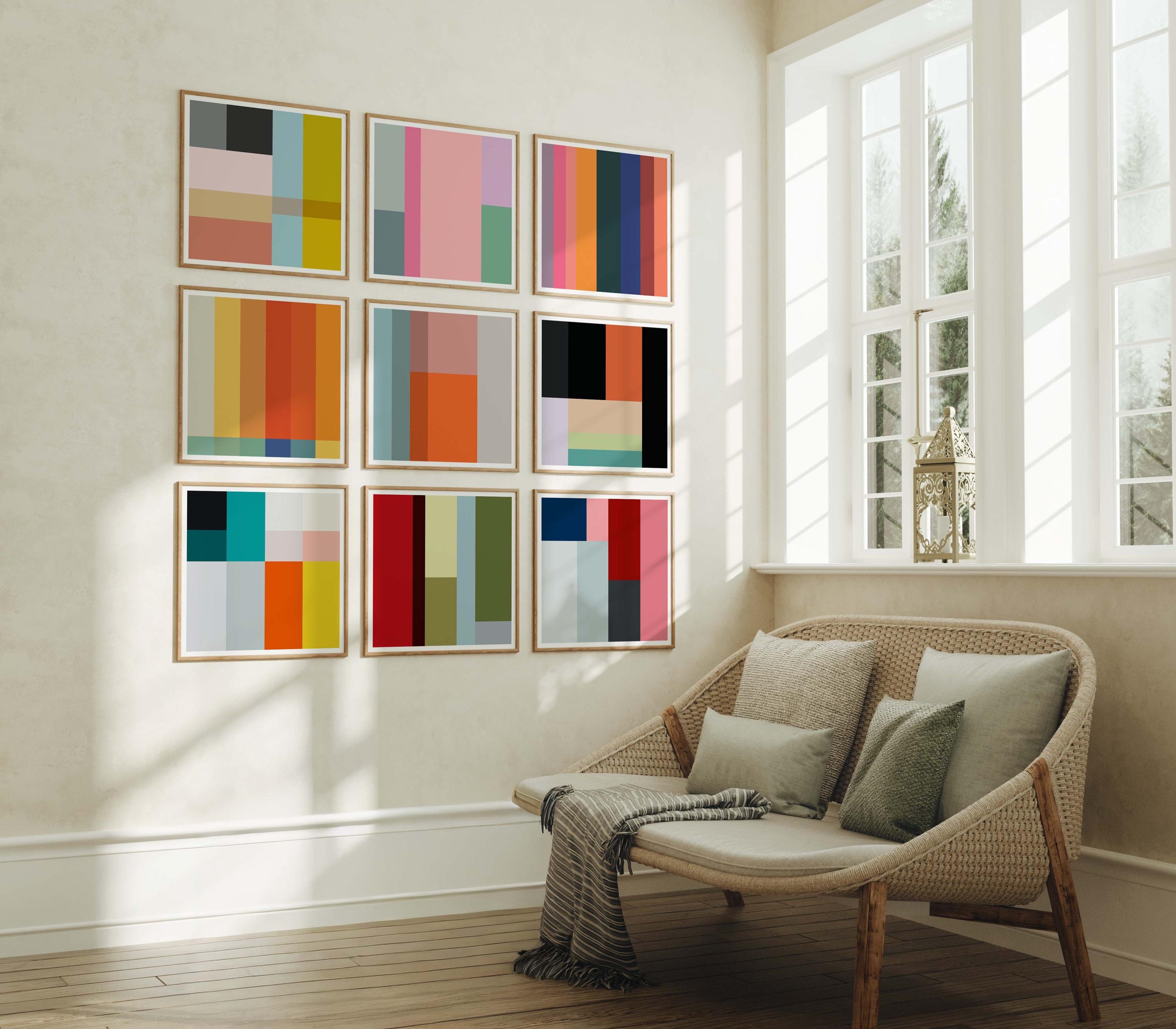 Set of 9 Abstract - Etsy