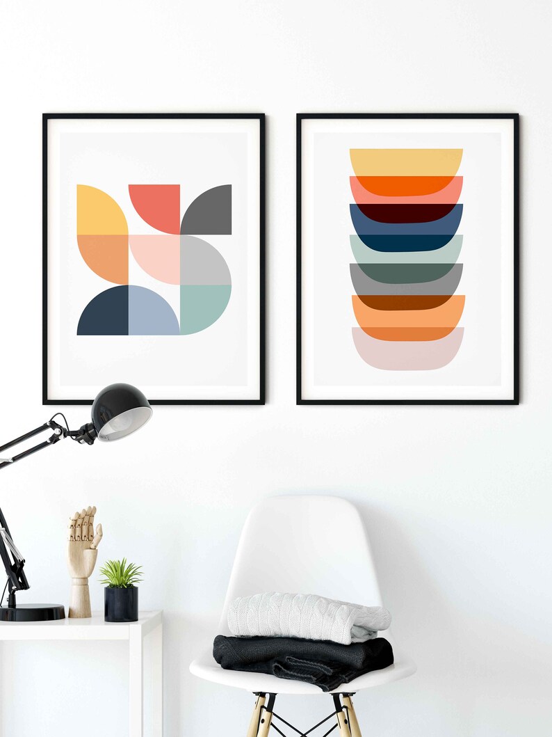 Prints Set Scandinavian Modern Wall Art Set of 2 Prints Etsy