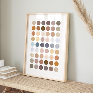 Neutral Polka Dot Print – Soft Modern Circle Digital Wall Art