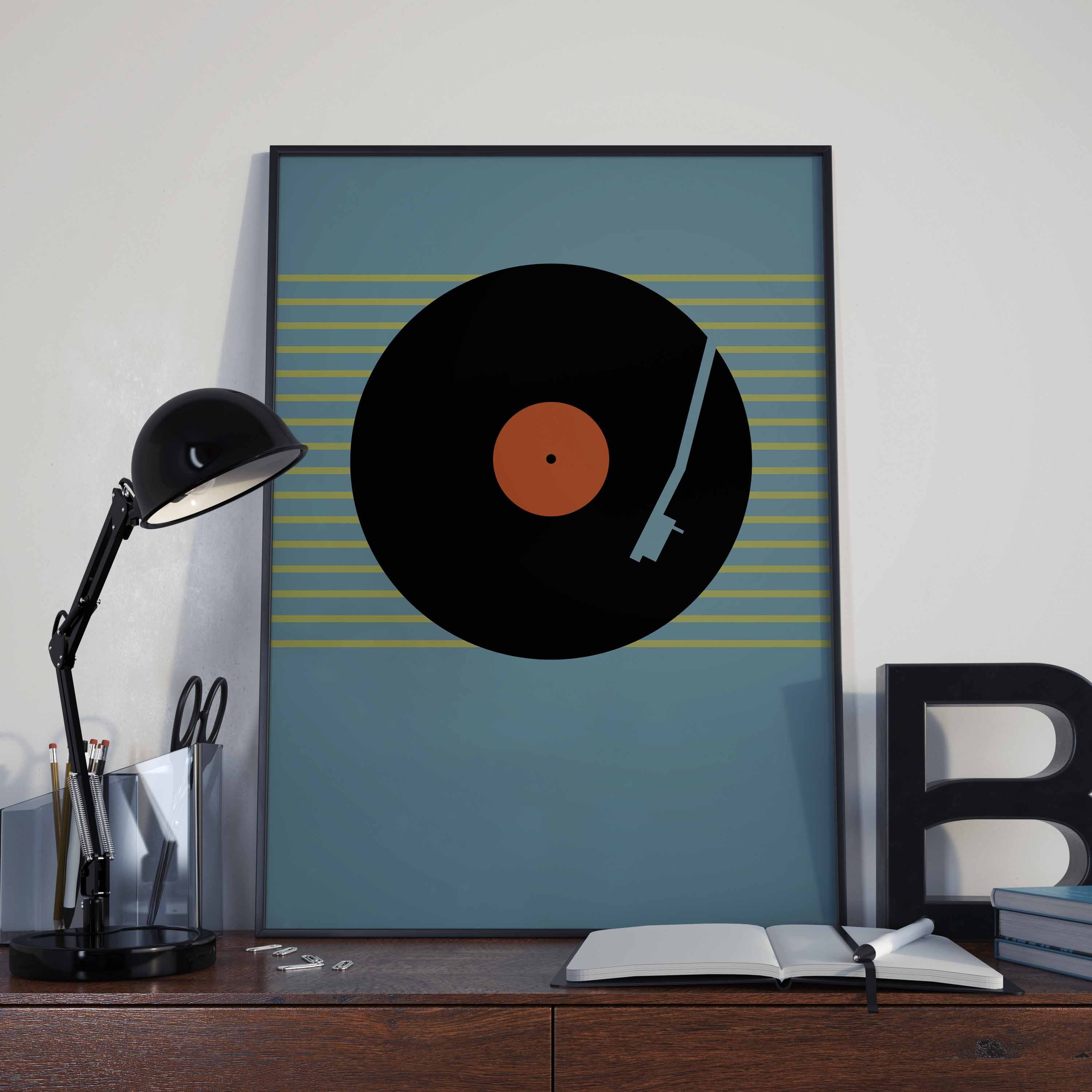 Music Abstract Art Vinyl Wall Art Digital Art Prints Retro Etsy
