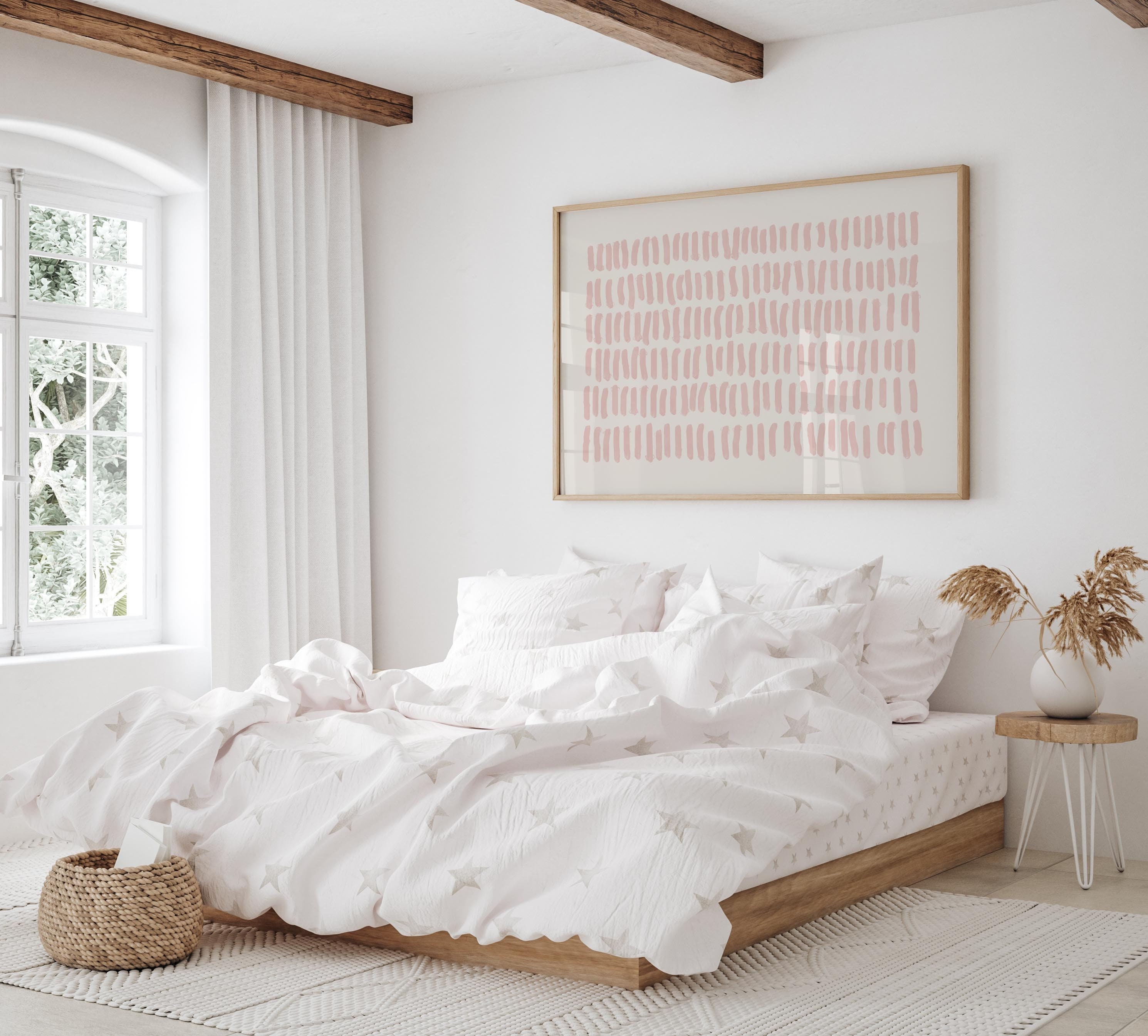 Girls Blush Pink Wall Art Bedroom Decor Baby Girl Nursery Decor Scandi ...