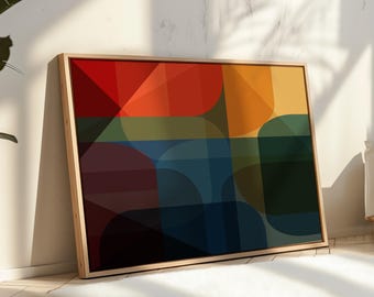 Large Bold Colorful Abstract DIGITAL Wall Art Print