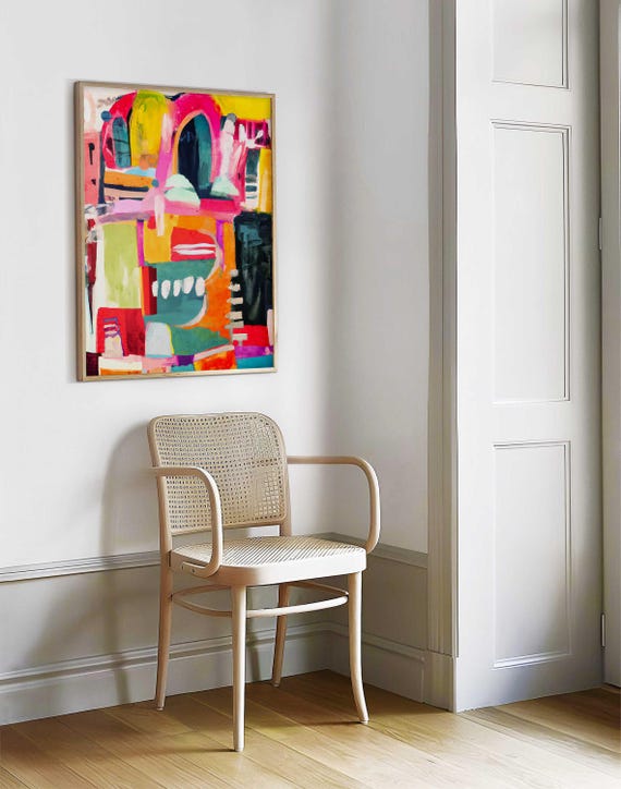 Colorful FRAMED Abstract Painting Print