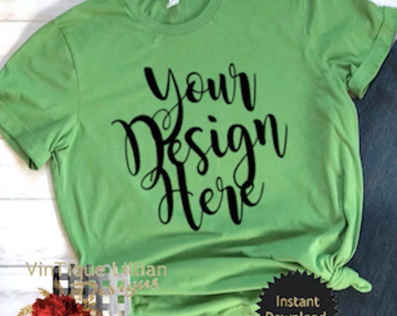 Green Shirt Mockup With Designer Jeans Shiplap Flat Lay Best Free T Shirt Mockups Psd Templates Design