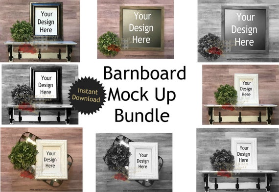 Barn Board Style Mockup Bundle Package Frames Black Barn Board Style Mockup Bundle Package Frames Black