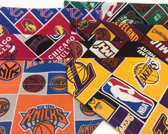 Basketball Reversable Bandanas • Through the Collar • Pick your Team • Dog/Cat Bandana