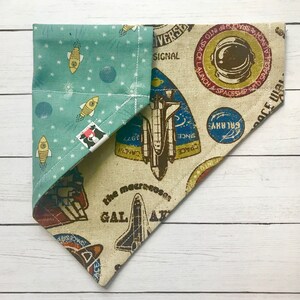Planet Exploration • galaxy, space and astronaut inspired • Pet Bandana • Reversable • Through the collar • For Dogs and cats