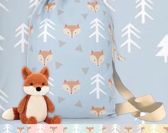 Woodland Nursery Laundry/Storage Bag-Boy Nursery-Blue Nursery-Fox Storage Bag-Fox Nursery-Toy Storage-Playroom Storage-Child Laundry