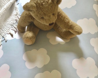 Gender Neutral Crib Sheets Diaper Changing Pad Cover Fitted Crib Sheet Nest Art Gallery Fabric Mini Crib Sheet Teddy Bear