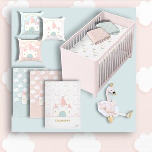 Fairytale Theme Nursery Set-Baby Nursery Gift Set-Girl Nursery-Fairytale Nursery-Pink Nursery Set-Crib Set-Girl Gift Set-Princess Nursery